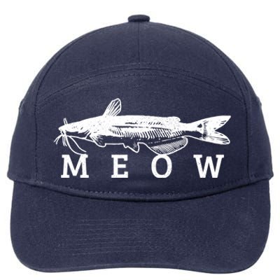 Catfish Meow Funny Catfishing Fishing Fisher Gift 7-Panel Snapback Hat