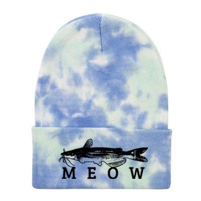 Catfish Meow Funny Catfishing Fishing Fisher Gift Tie Dye 12in Knit Beanie