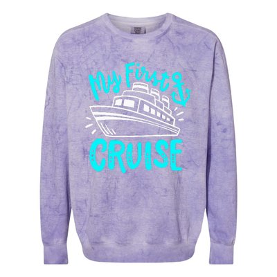 Cruise My First Cruise Colorblast Crewneck Sweatshirt