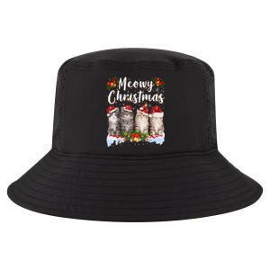 Cat Meowy Family Matching Christmas Pajamas Santa Cats Xmas Cool Comfort Performance Bucket Hat