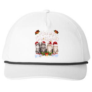 Cat Meowy Family Matching Christmas Pajamas Santa Cats Xmas Snapback Five-Panel Rope Hat