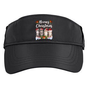 Cat Meowy Family Matching Christmas Pajamas Santa Cats Xmas Adult Drive Performance Visor