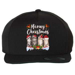 Cat Meowy Family Matching Christmas Pajamas Santa Cats Xmas Wool Snapback Cap