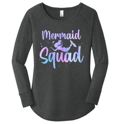 Cute Mermaid For Women Girl Kids Sea Mermaid Birthday Squad Women's Perfect Tri Tunic Long Sleeve Shirt