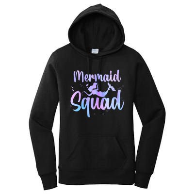 Cute Mermaid For Women Girl Kids Sea Mermaid Birthday Squad Women's Pullover Hoodie