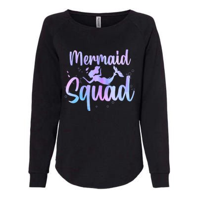 Cute Mermaid For Women Girl Kids Sea Mermaid Birthday Squad Womens California Wash Sweatshirt