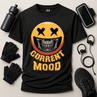 Current Mood Funny Halloween Skeleton Cooling Performance Crew T-Shirt