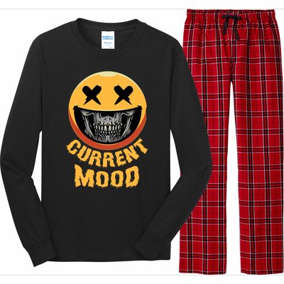 Current Mood Funny Halloween Skeleton Long Sleeve Pajama Set