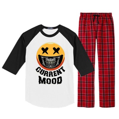 Current Mood Funny Halloween Skeleton Raglan Sleeve Pajama Set