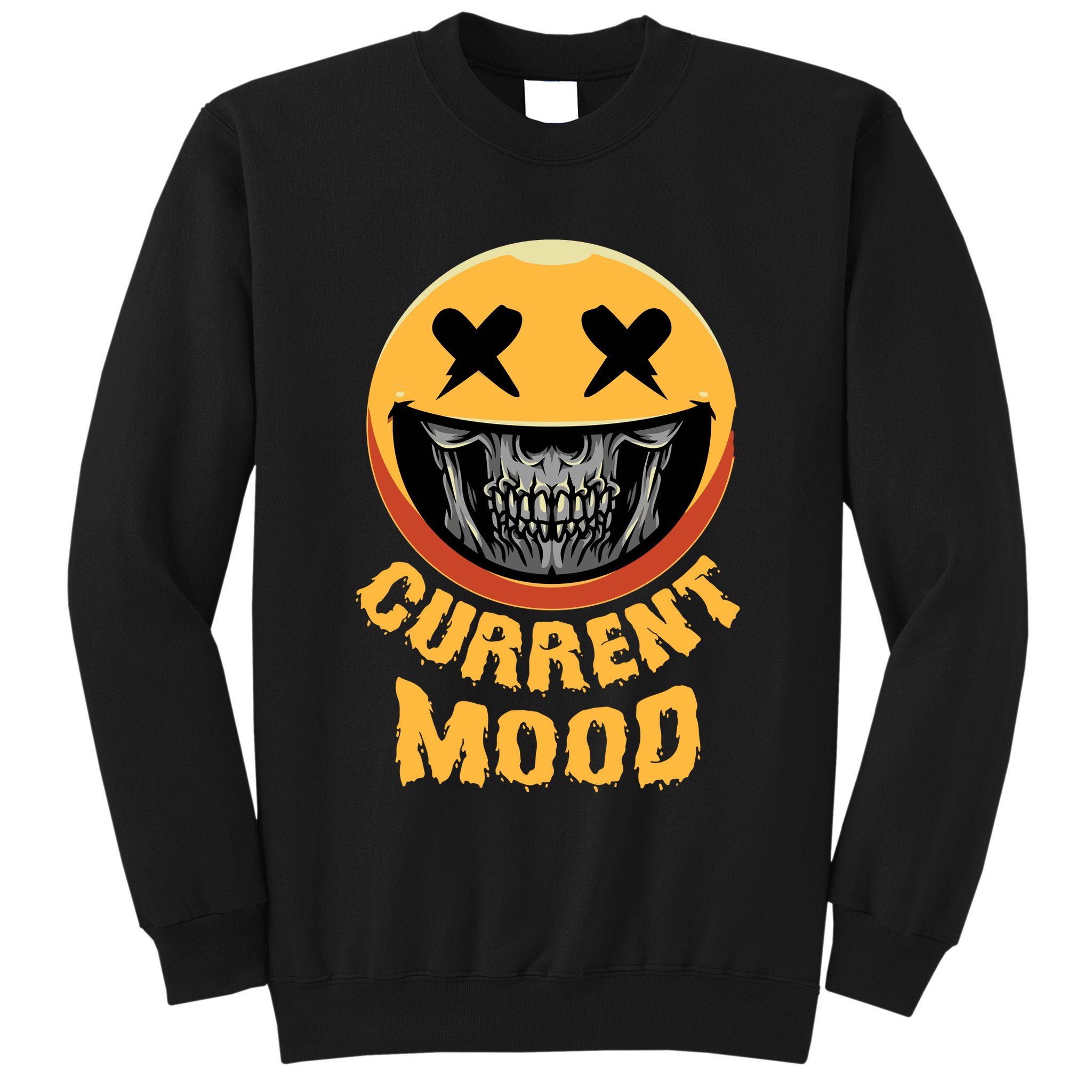 Current Mood Funny Halloween Skeleton Tall Sweatshirt