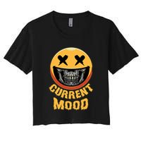 Current Mood Funny Halloween Skeleton Women's Crop Top Tee