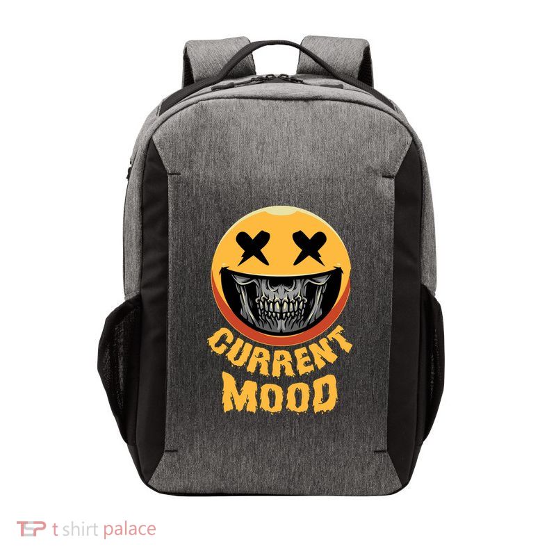 Current Mood Funny Halloween Skeleton Vector Backpack