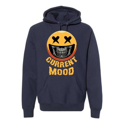 Current Mood Funny Halloween Skeleton Premium Hoodie