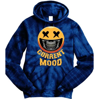 Current Mood Funny Halloween Skeleton Tie Dye Hoodie