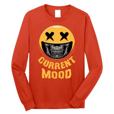 Current Mood Funny Halloween Skeleton Long Sleeve Shirt