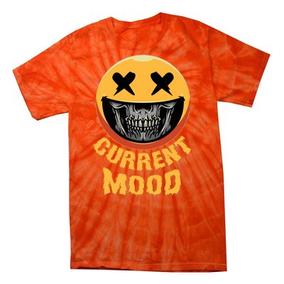 Current Mood Funny Halloween Skeleton Tie-Dye T-Shirt