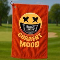Current Mood Funny Halloween Skeleton Golf Towel
