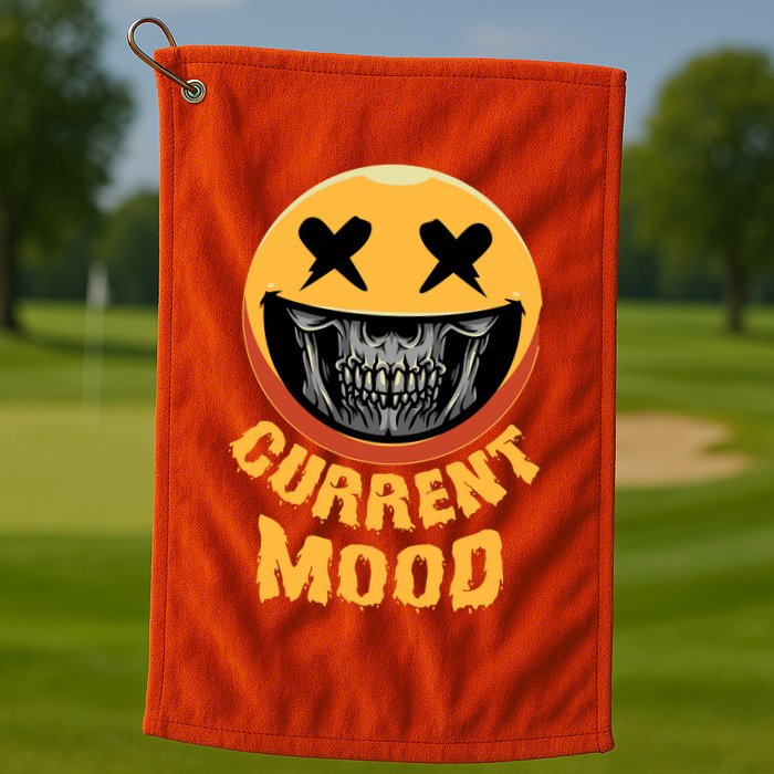 Current Mood Funny Halloween Skeleton Golf Towel