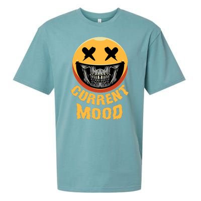 Current Mood Funny Halloween Skeleton Sueded Cloud Jersey T-Shirt