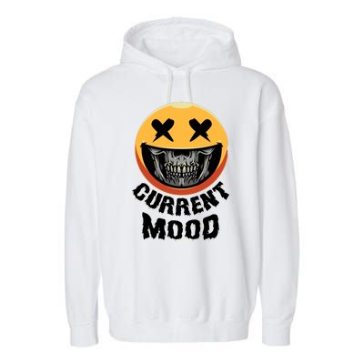 Current Mood Funny Halloween Skeleton Garment-Dyed Fleece Hoodie