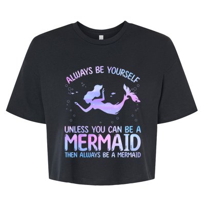 Cute Mermaid For Women Girl Kids Sea Mermaid Birthday Lover Bella+Canvas Jersey Crop Tee