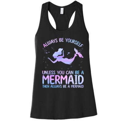 Cute Mermaid For Women Girl Kids Sea Mermaid Birthday Lover Women's Racerback Tank