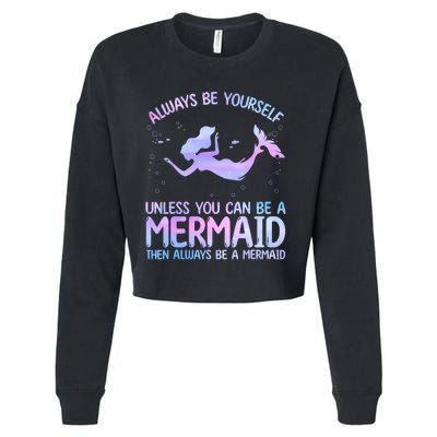 Cute Mermaid For Women Girl Kids Sea Mermaid Birthday Lover Cropped Pullover Crew