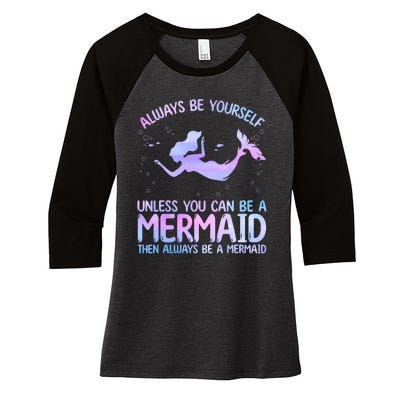 Cute Mermaid For Women Girl Kids Sea Mermaid Birthday Lover Women's Tri-Blend 3/4-Sleeve Raglan Shirt