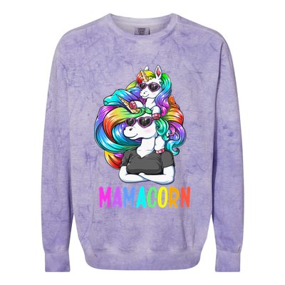 Cute Mamacorn Funny Unicorn Mothers Day Rainbow Colorblast Crewneck Sweatshirt