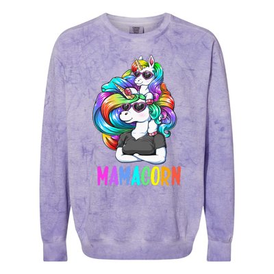 Cute Mamacorn Funny Unicorn Mothers Day Rainbow Colorblast Crewneck Sweatshirt