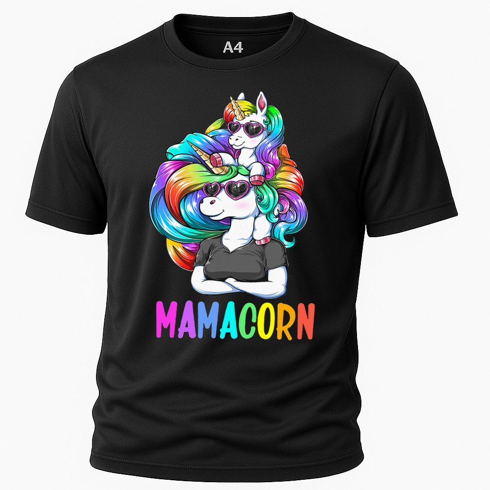 Cute Mamacorn Funny Unicorn Mothers Day Rainbow Cooling Performance Crew T-Shirt