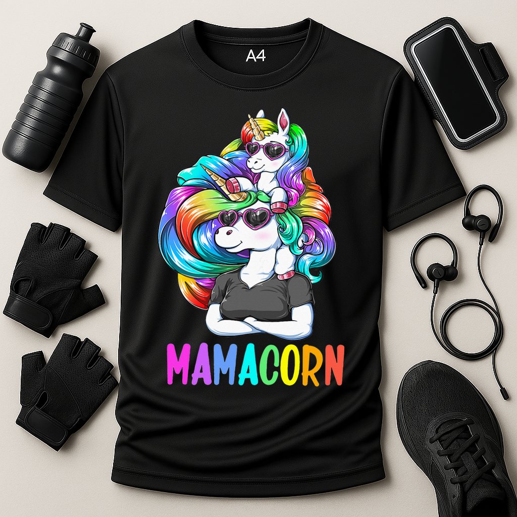 Cute Mamacorn Funny Unicorn Mothers Day Rainbow Cooling Performance Crew T-Shirt