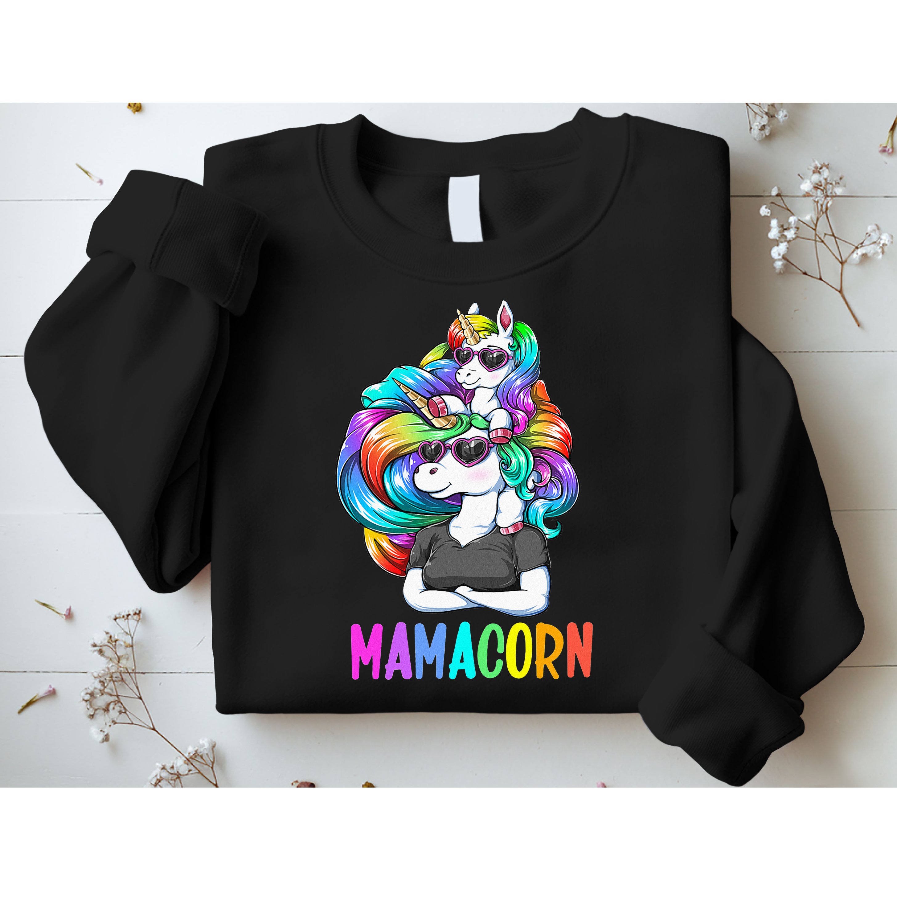 Cute Mamacorn Funny Unicorn Mothers Day Rainbow Sweatshirt