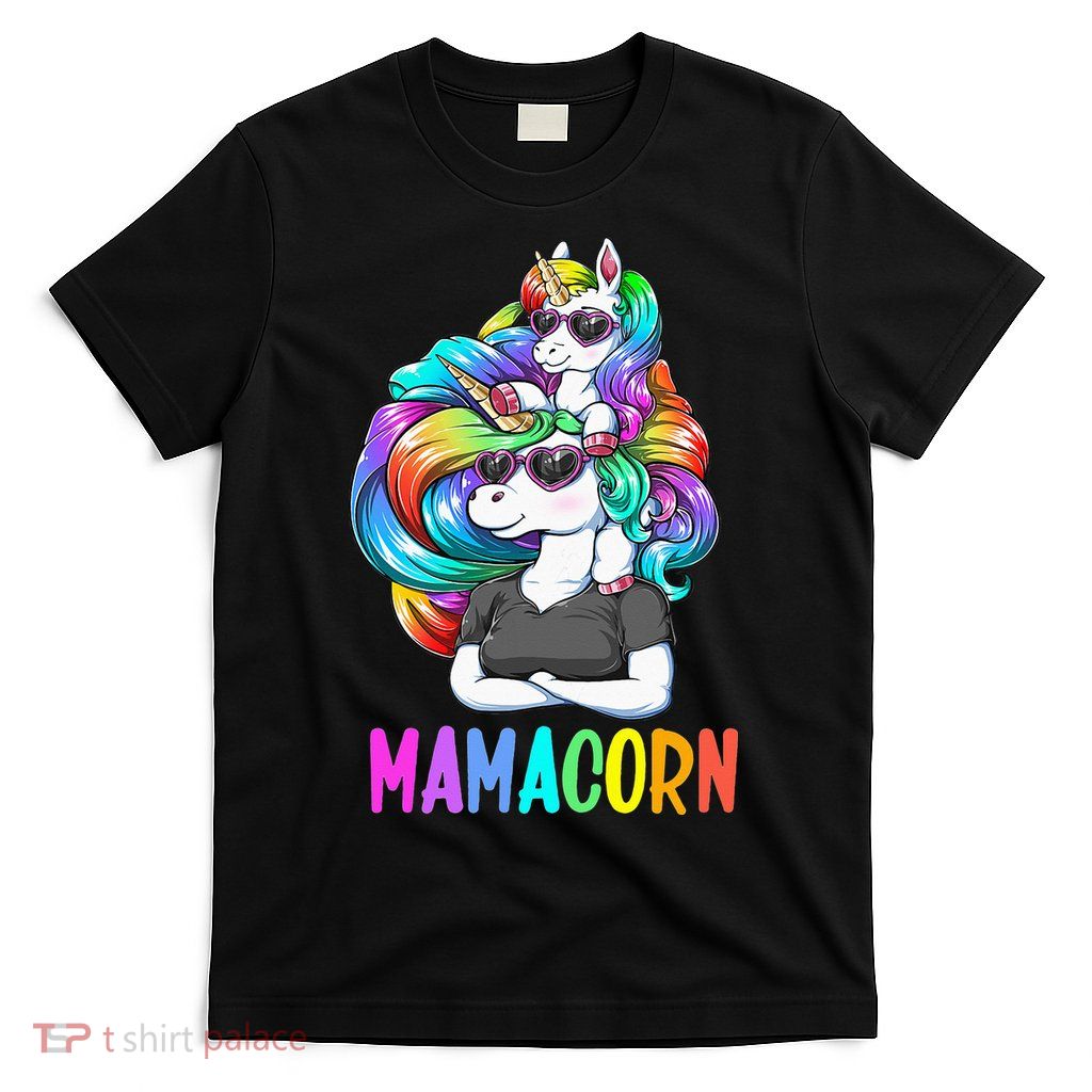 Cute Mamacorn Funny Unicorn Mothers Day Rainbow T-Shirt