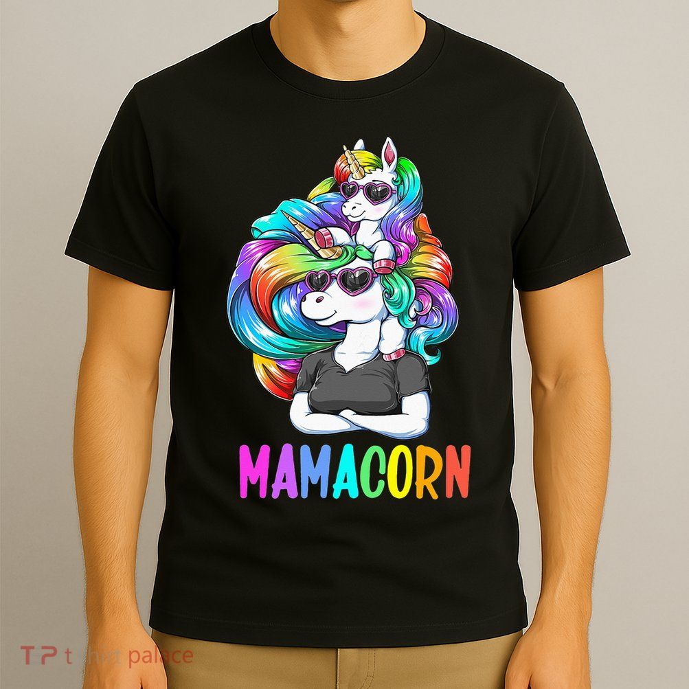 Cute Mamacorn Funny Unicorn Mothers Day Rainbow T-Shirt