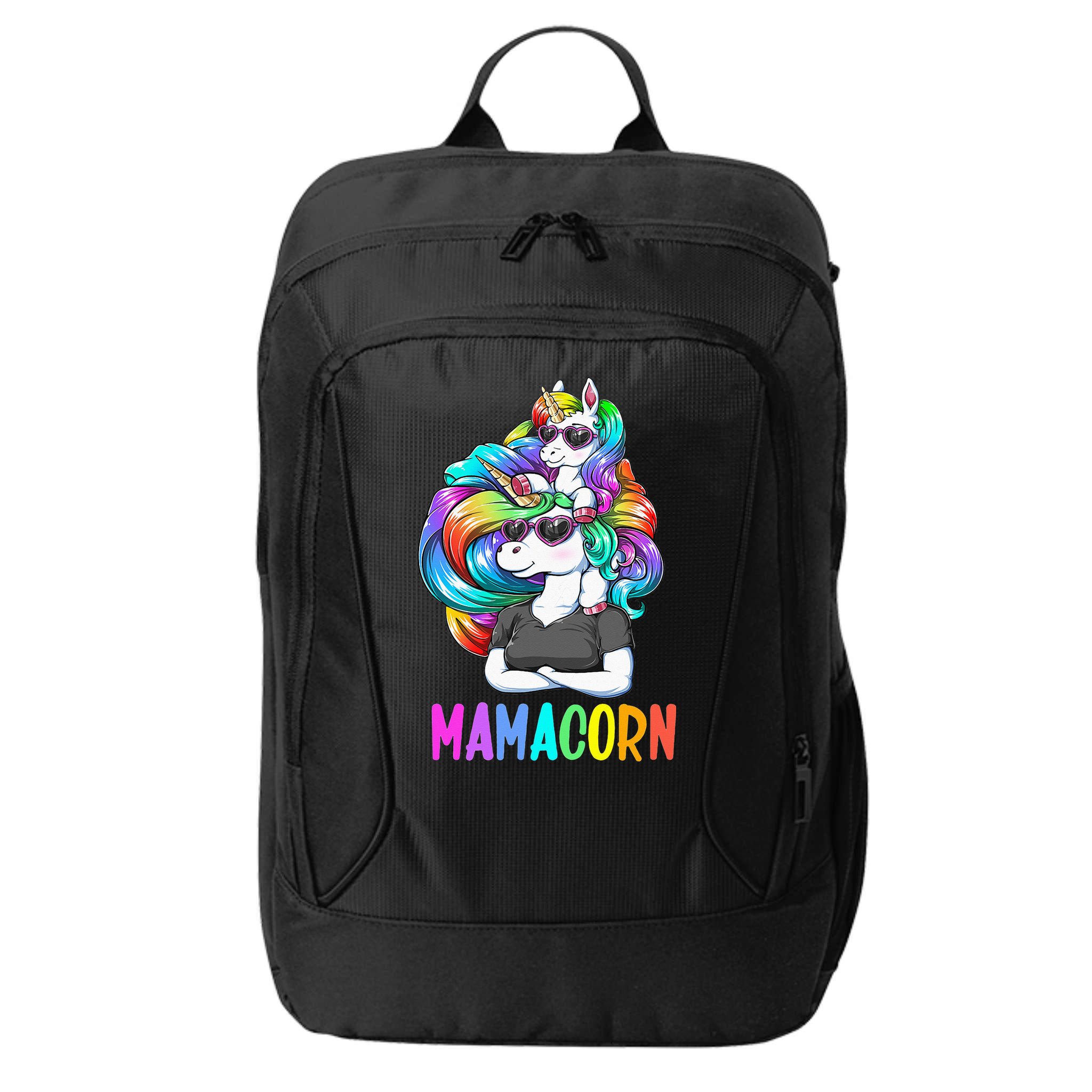Cute Mamacorn Funny Unicorn Mothers Day Rainbow City Backpack