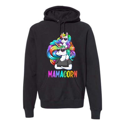 Cute Mamacorn Funny Unicorn Mothers Day Rainbow Premium Hoodie