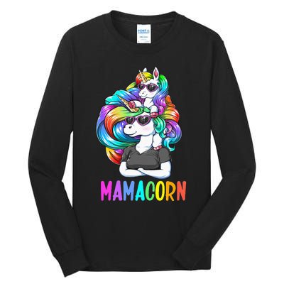 Cute Mamacorn Funny Unicorn Mothers Day Rainbow Tall Long Sleeve T-Shirt