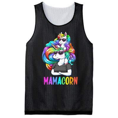 Cute Mamacorn Funny Unicorn Mothers Day Rainbow Mesh Reversible Basketball Jersey Tank