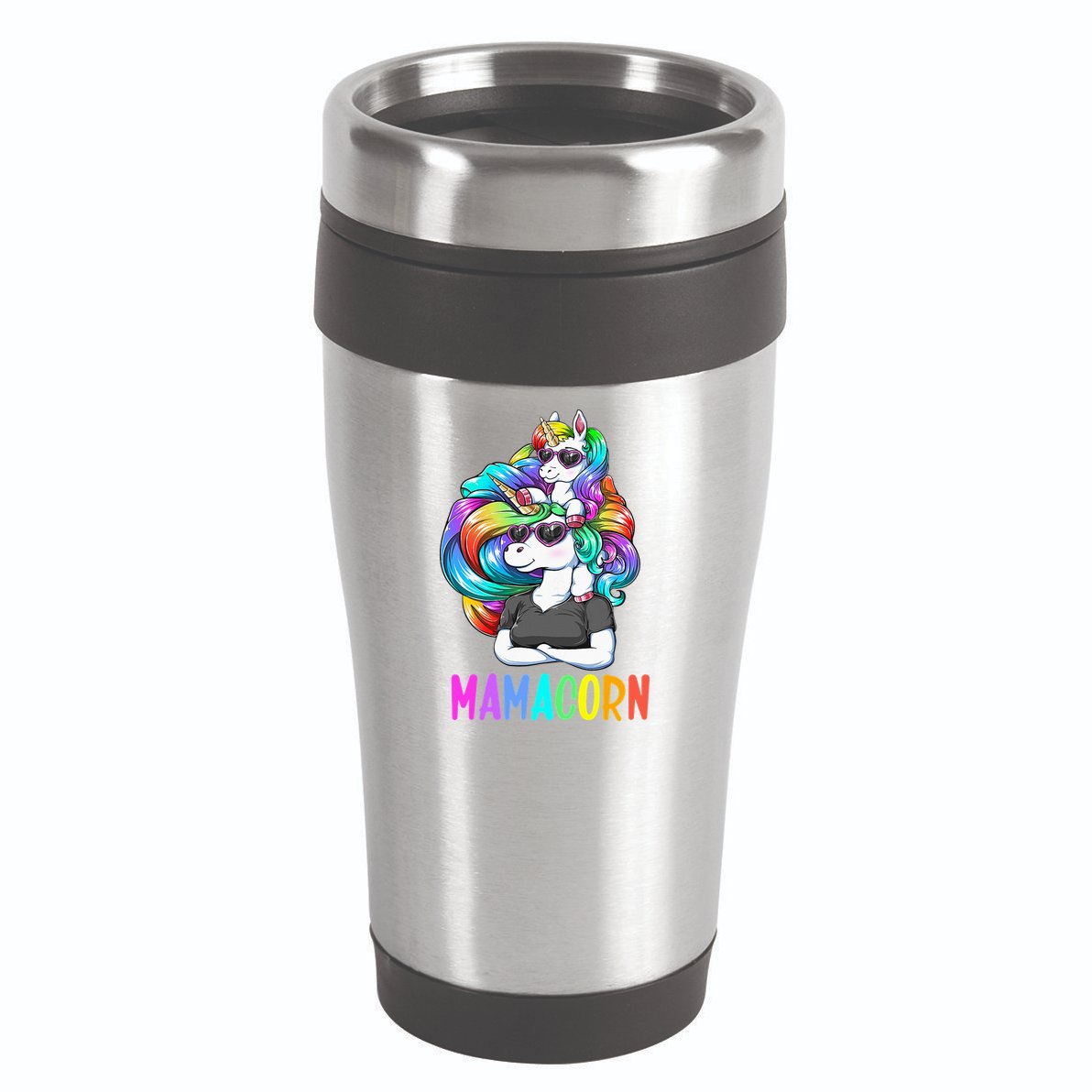 Cute Mamacorn Funny Unicorn Mothers Day Rainbow 16oz Travel Tumbler