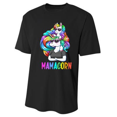 Cute Mamacorn Funny Unicorn Mothers Day Rainbow Performance Sprint T-Shirt