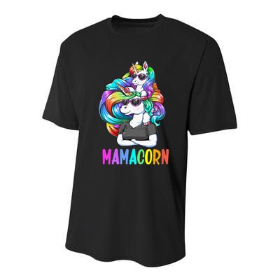 Cute Mamacorn Funny Unicorn Mothers Day Rainbow Youth Performance Sprint T-Shirt