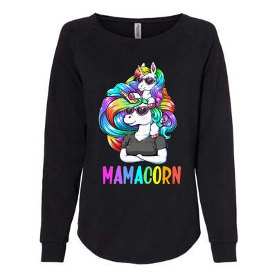 Cute Mamacorn Funny Unicorn Mothers Day Rainbow Womens California Wash Sweatshirt