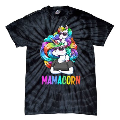 Cute Mamacorn Funny Unicorn Mothers Day Rainbow Tie-Dye T-Shirt