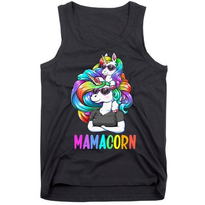 Cute Mamacorn Funny Unicorn Mothers Day Rainbow Tank Top
