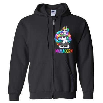 Cute Mamacorn Funny Unicorn Mothers Day Rainbow Full Zip Hoodie