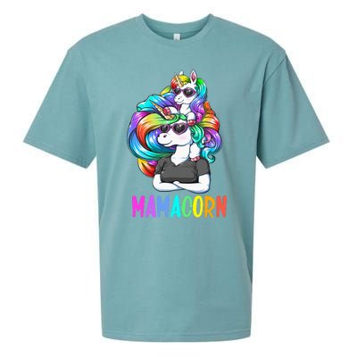 Cute Mamacorn Funny Unicorn Mothers Day Rainbow Sueded Cloud Jersey T-Shirt