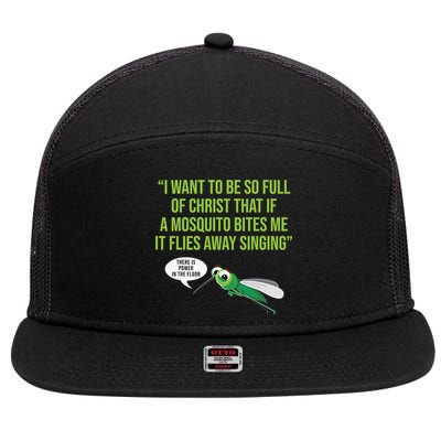 Christian Mosquito Funny Gag Jokes Religious Christian  7 Panel Mesh Trucker Snapback Hat