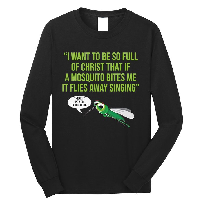 Christian Mosquito Funny Gag Jokes Religious Christian  Long Sleeve Shirt