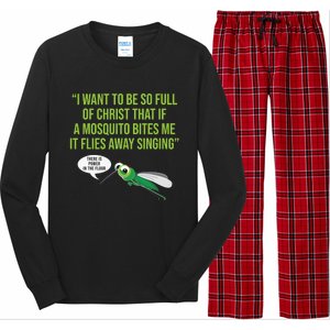 Christian Mosquito Funny Gag Jokes Religious Christian  Long Sleeve Pajama Set